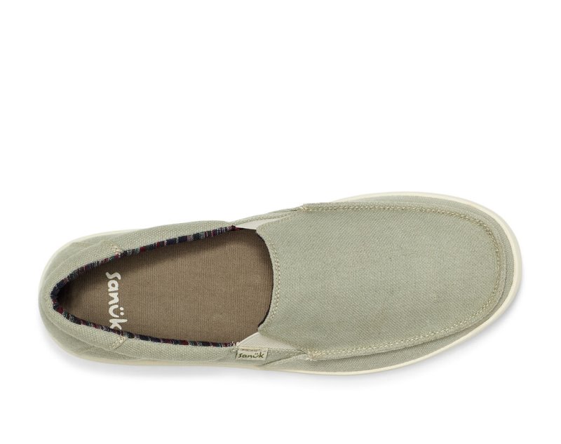 Sanuk Sideline 2 Hemp Slip On Men's Shoes Light Green | Canada 231HAP